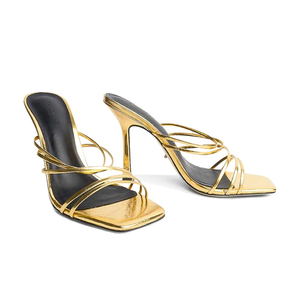 Tony Bianco Foxie Mule in Gold Foil